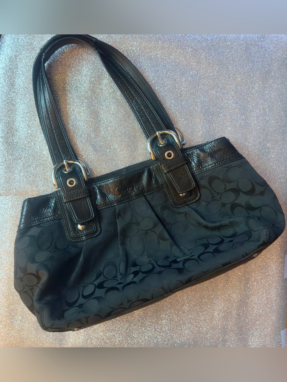 Coach Black Signature Shoulder Bag